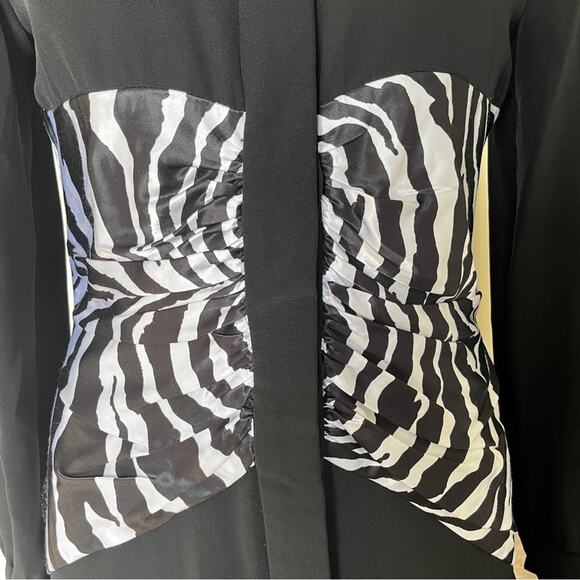 Vintage 80s Chetta B black white zebra print button front size 8 - Picture 8 of 14